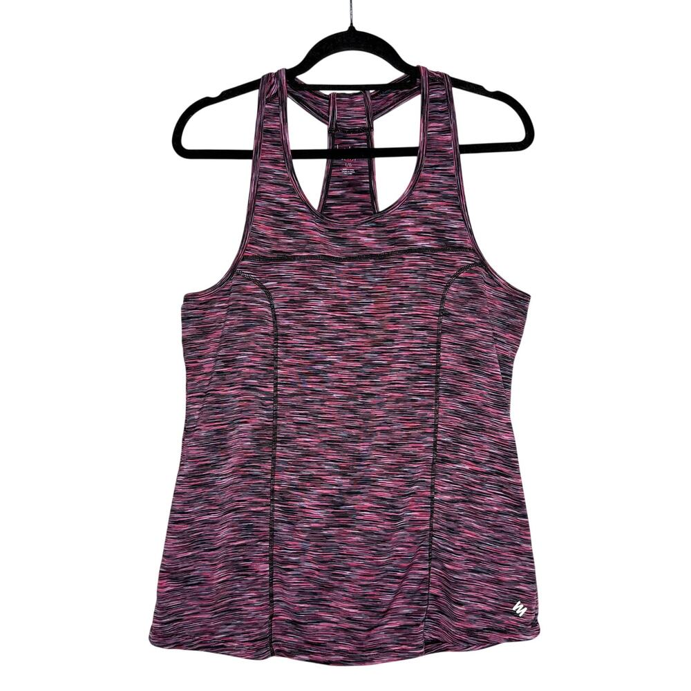Nicole Miller Active Space Dye Racerback Tank Top Size Large Athletic Gym Active